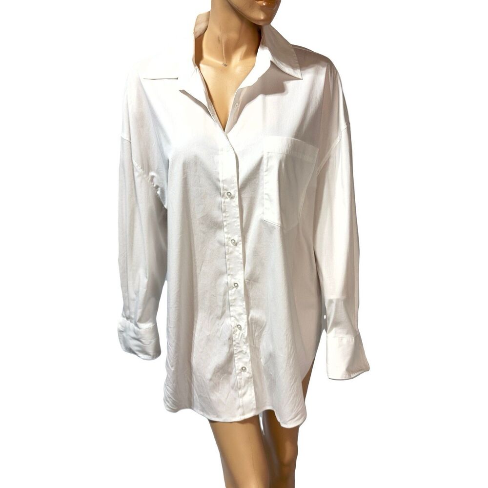 Antonio Melani Alda Shirt White Long Sleeve Oversized Women’s Size XL NWT